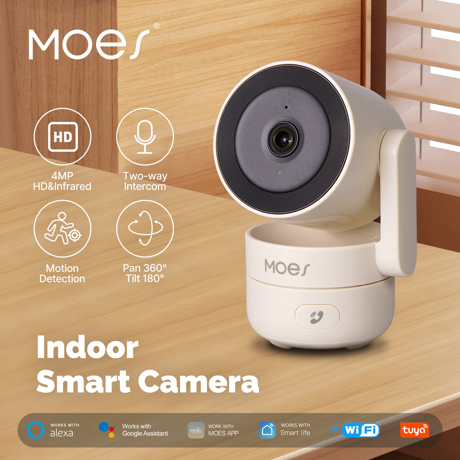Eufy Camera E220 - MOESTuya WiFi intérieur panoramique/inclinaison caméra de